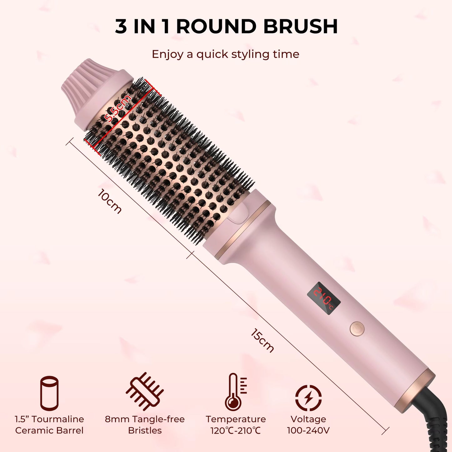 LumiBrush | Verwarmde Ronde Borstel